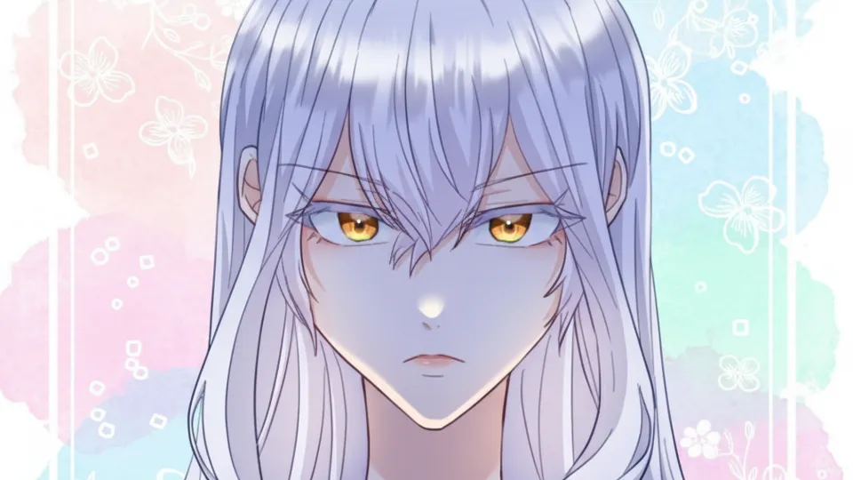 水彩画タッチで描かれた『皇女スヴェータの政略結婚』の主人公スヴェータ。原作に忠実な白い長髪と緑色の服をまとい、策略を見破るような鋭い表情をしている。背景はパステル調の明るい色合いで、爽やかで前向きな印象を与えている。