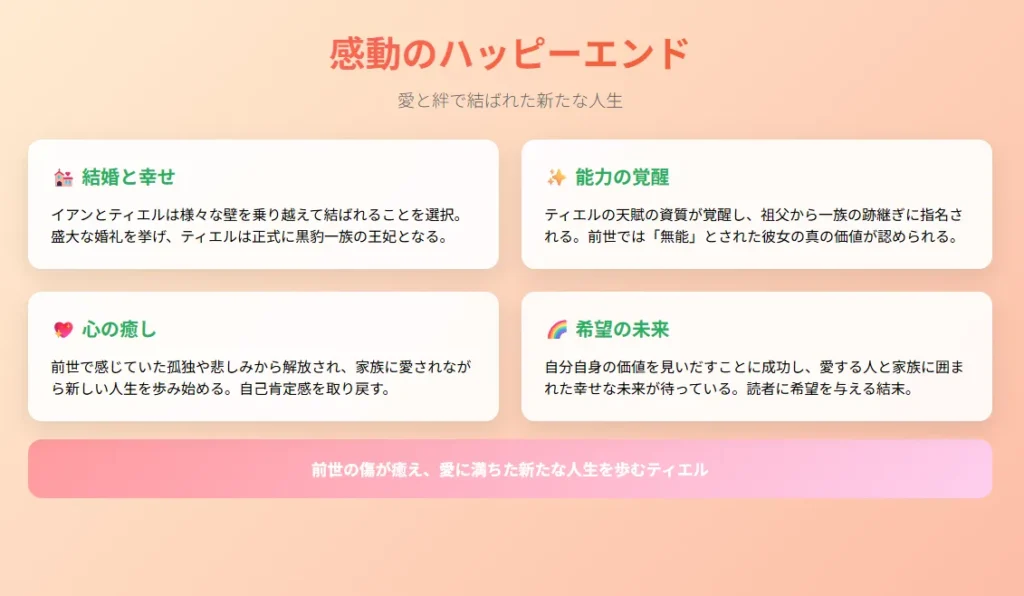 ⑤クロヒョウ家のユキヒョウお嬢様｜ハッピーエンド - 結婚と成長の成果