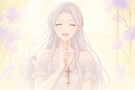 完璧な結婚を断る方法の画像です。主人公のエヴァンジェリンが笑顔で微笑んでいます。