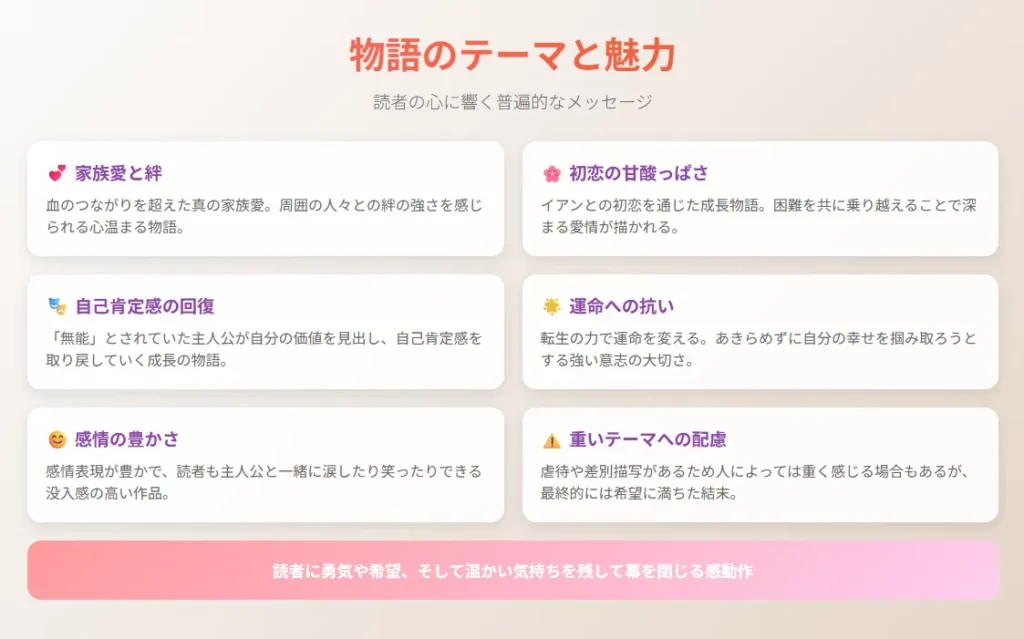 ⑥クロヒョウ家のユキヒョウお嬢様｜物語テーマ - 作品の魅力と普遍的メッセージ