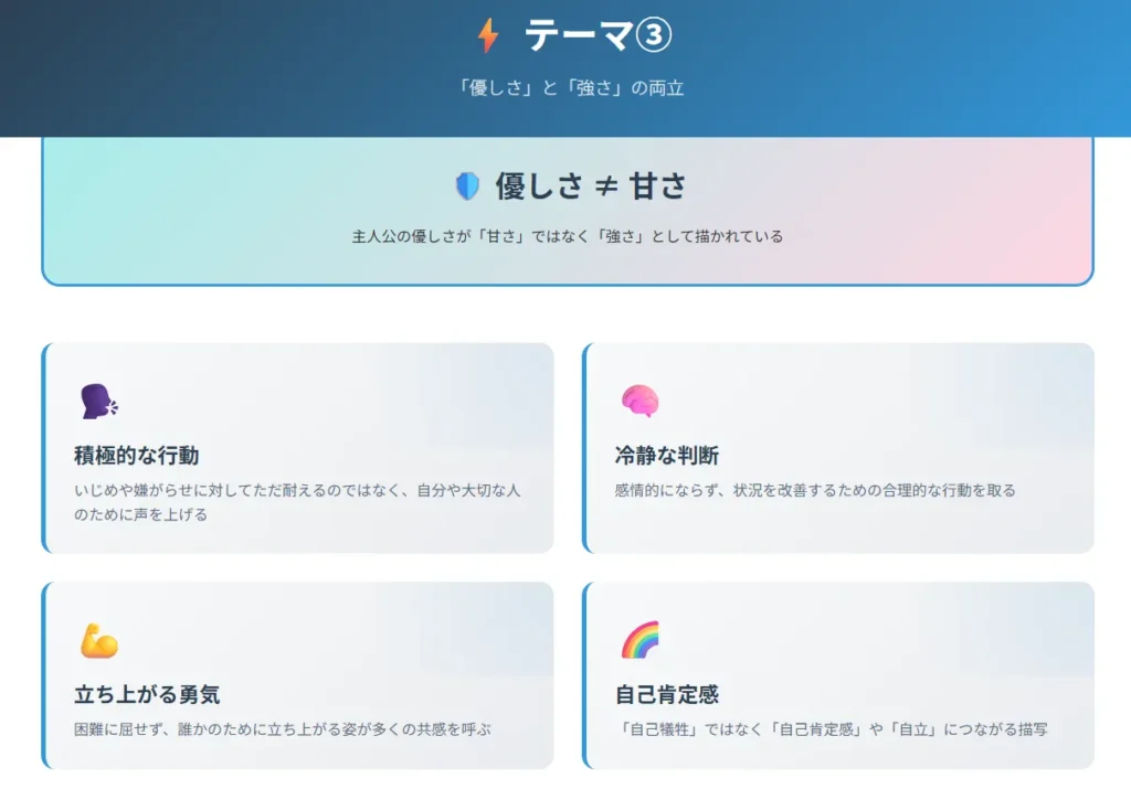 テーマ③ - 優しさと強さの両立