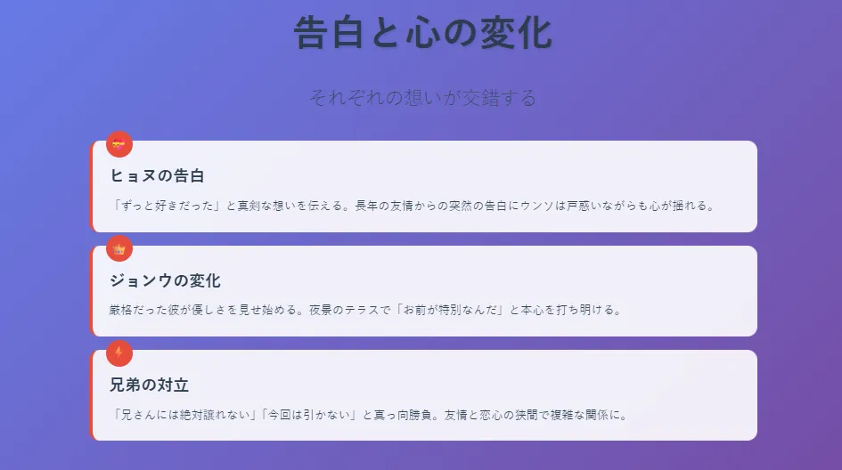 本部長たちとひとつ屋根の下で|4告白と変化 - 三角関係の本格化