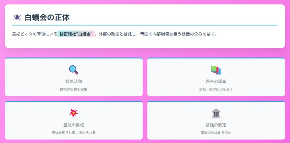 帝国の侍女|4宮廷の陰謀 - 白蟻会との戦いと政治的駆け引き