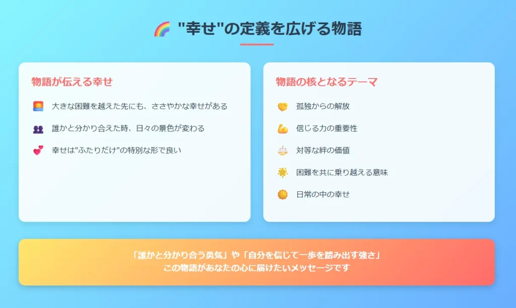 幸せの定義を広げる物語